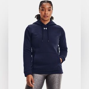 Women's UA Under Armour Hustle Fleece Hoodie Midnight Blue Large